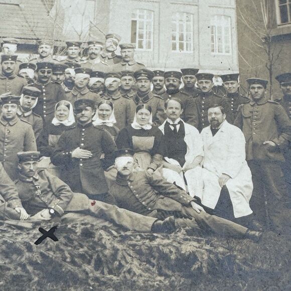 Real Photo Postcard Vintage Military Germany Large Group Portrait - Picture 5 of 5